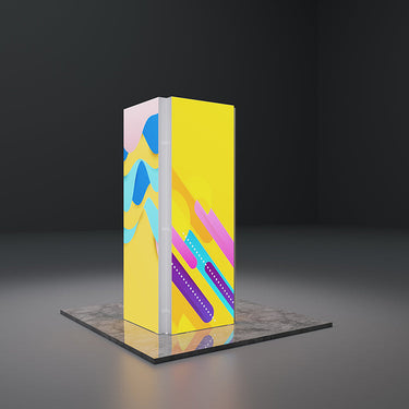 3000mm Backlit Lightbox Tower with Corner LED — Square Illuminated Stand, Expo