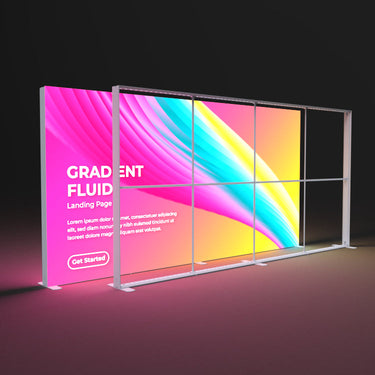 frame plus 4x2 fully foldable lightbox, easy to carry and tool-free installation,suitable for trade show on-site setup.