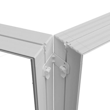 60° connector detail, modular link for curved LED exhibition booth, tool-free click, stable backlight alignment.