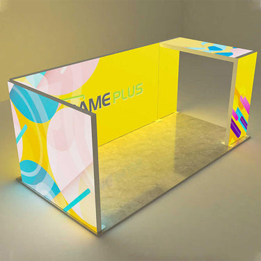 45° angle of 3×6 ft portable LED lightbox, marketing event.