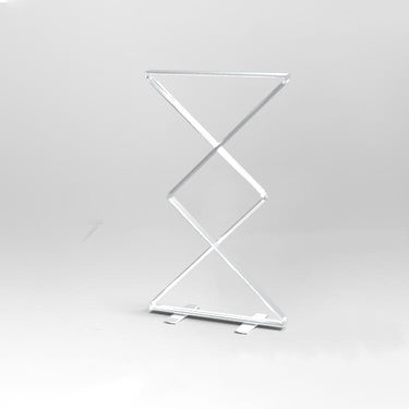 Folding backlit display with uniform LEDs, tension fabric swaps in seconds, reuse across Berlin fairs.