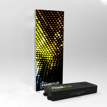 FramePlus 1 m exhibition lightbox,; OSRAM LEDs, SEG fabric, modular frame assembles in minutes, competitively priced, ships from CA stock.
