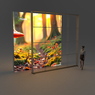 The FramePlus 4x4m double-layer giant LED light box combines a precise lighting system with an excellent frame to ensure excellent brand display effects and reliable quality.