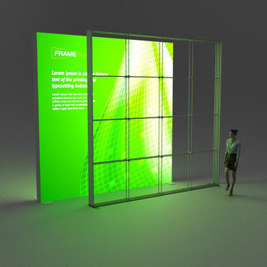 The FramePlus 4x4m double-layered giant LED light box offers exceptional stability and even light distribution, ensuring your brand image is professionally presented at any event.