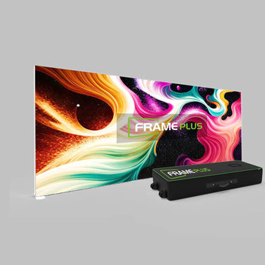 5 m SEG backlit wall; silicone-edge precision fit, modular lightweight  struts, 30 % lighter frame, homogeneous LED glow.