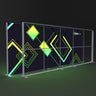 FramePlus 5x2m fully foldable LED light box, designed for trade shows, arrives quickly and is ready to use when unfolded