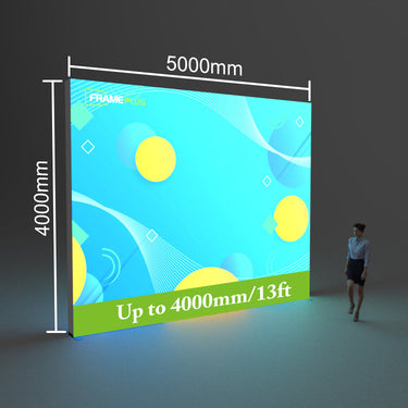 FramePlus 5x4 meter double-layer giant LED light box can be perfectly stored, LED lamp beads lighting to achieve seamless visual effects, up to 4m
