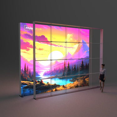 The FramePlus 5x4 meter double-layer giant LED light box features convenient tool-free installation and easy-to-transport design, fully demonstrating its competitive price.