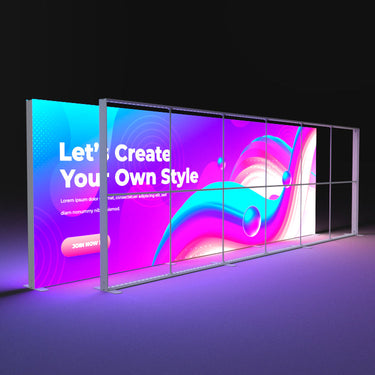 Frame Plus 6x2 large fully foldable lightbox, more portable than ordinary light boxes, suitable for trade shows, community events and on-site installation