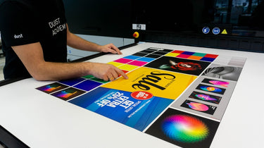 Frame Plus dye-sublimation fabric printing process with professional color calibration for SEG lightbox graphics