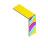 L-shaped SEG lightbox display with colorful silicone-edge graphics, modular corner exhibition stand