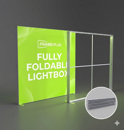 Fully Foldable Backwall Series — Compact Frame Storage, LED Panel, Trade Show