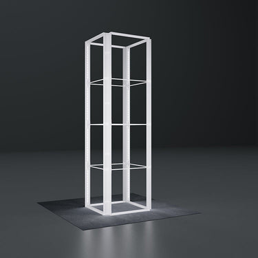 Frame Plus Lightbox Tower with lights — aluminum frame, LED lighting.