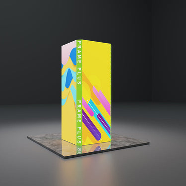 LED Tower with Corner Lights — Side View, Color Fabric Graphic, Trade Show
